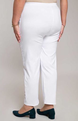 Μακρύ λευκό παντελόνι με τσέπες
