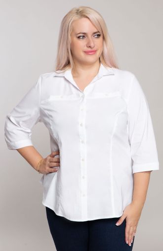 Κομψό κλασικό πουκάμισο σε λευκό χρώμα