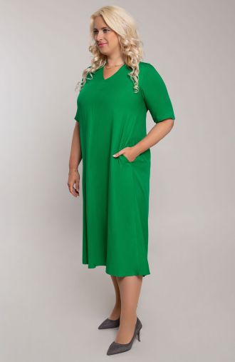Καλοκαιρινό πράσινο φόρεμα βισκόζης