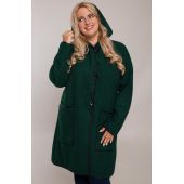 Απλό πράσινο μπουκλέ παλτό