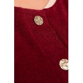Καστανό πουλόβερ χωρίς κουμπιά με χρυσά κουμπιά