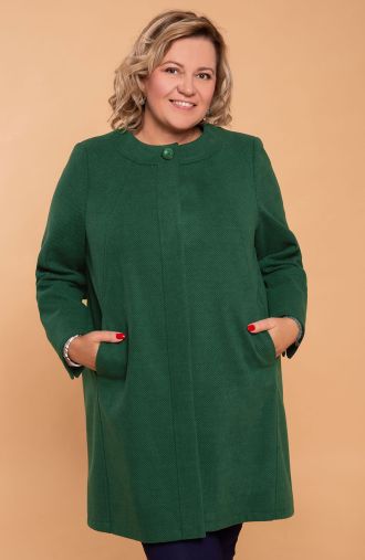 Κομψό πράσινο μάλλινο παλτό