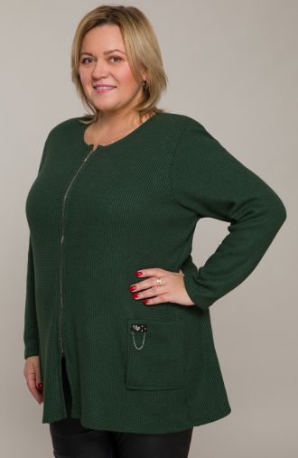 Πράσινο μακρύ πουλόβερ με τσέπες