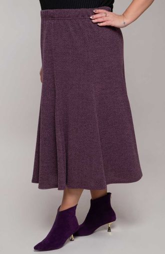 Φουσκωτή φούστα μοβ μελανζέ