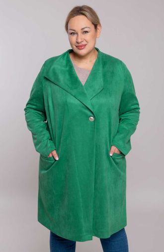 Πράσινο παλτό με τσέπες
