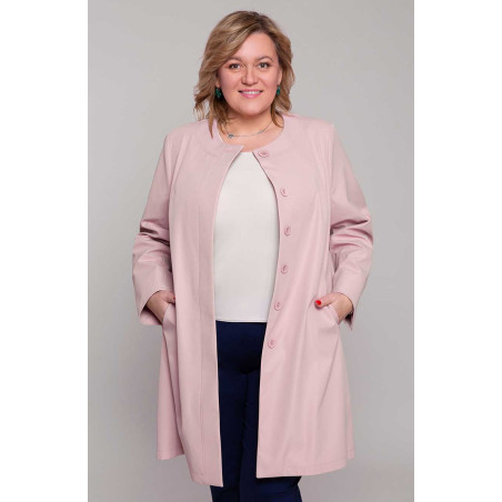 Κομψό παλτό σε ροζ χρώμα