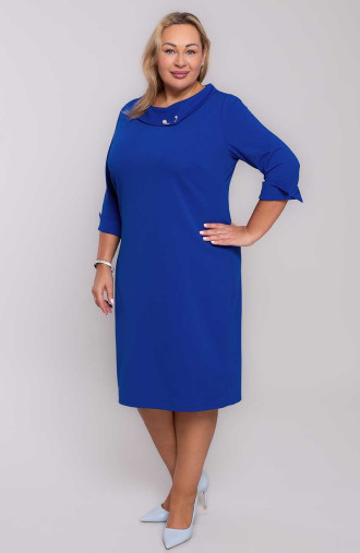 Μπλε φόρεμα αραβοσίτου με καρφίτσα