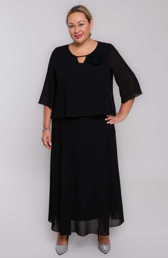 Κομψό μαύρο φόρεμα με διακόσμηση