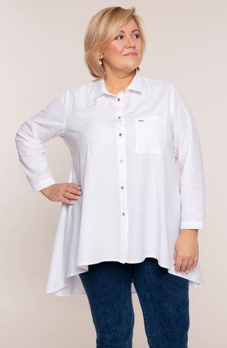 Λευκό πουκάμισο με εκτεταμένη πλάτη